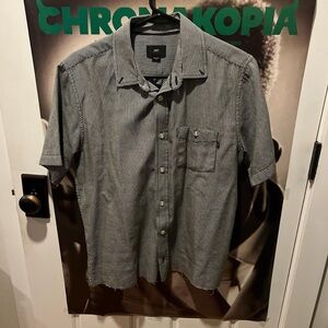 Obey Men's Black and White Checkered Button Down Shirt